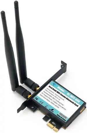 Ethernet WiFi Network Card 7265 Module to PCI-E 1X WiFi Card Adapter Bluetooth 4.0 Dual Band 2.4 GHz 5GHZ 802.11AC A/B/G/N Wi-Fi Ethernet WiFi Network Card 7265 Module to PCI-E 1X WiFi Card Adapter Bluetooth 4.0 Dual Band 2.4 GHz 5GHZ 802.11AC A/B/G/N Wi-Fi