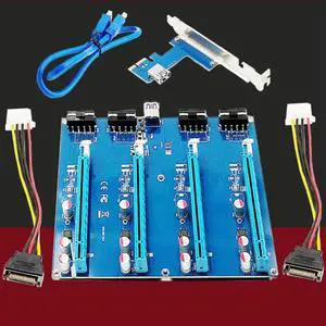 PCIe 1 to 4 PCI express 16X slots Riser Card USB3.0 PCI-E 1X to External 4 PCI-e slot Adapter Port Multiplier Card for BTC Miner