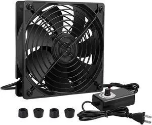 120mm AC Powered Fan with Vriable Speed Controller, AC 110V to 220V Vriable Speed Fan for Receiver Amplifier DVR Playstation Component Cooling