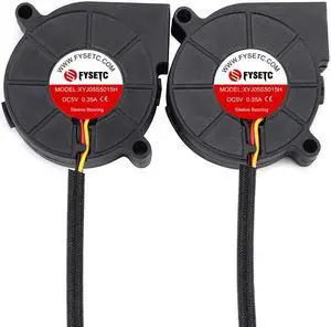 FYSETC Prusai3 MK3 MK3S Cooling Fan 5015 50x50x15mm 5V DC 0.35A otend Cooler Blow Radiator Sleeve Bearing for 3D Printer Parts Accessories, 2Pcs