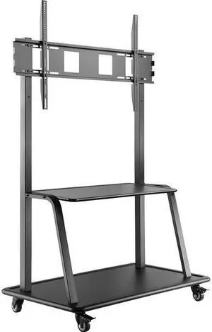 V7 Ultra Heavy Mobile TV Cart - Up to 60in to 105in Displays - 330lbs/150kg Capacity - Steel - 46.3" Length x 26.6" Width x 72.8" Height - Locking Casters