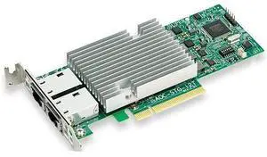 AOC-STG-I2T 2-Port 10 Gigabit PCI-E X8 Ethernet Card, W/ 10GBase-T, Based On X540 - 2x RJ45