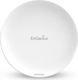 EnGenius Wi-Fi 6 (802.11ax) 5GHz 1,200 Mbps, 2x2 Outdoor Wireless Bridge, 26 dBm, high gain 19 dBi Directional Antenna, IP-55 housing, up to 6 Miles Point-to-Point [EnStation6]