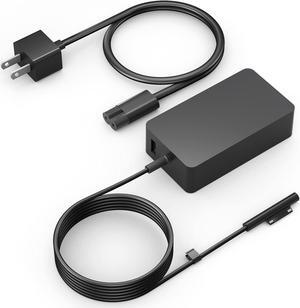 65W Surface Pro Laptop Charger for  Surface Pro 9 8 7+ 7 6 5 4 3 X Surface Laptop 5 Studio i5 Go 3 2 Surface Go 4 3 2 1 Surface Book and Travel Case