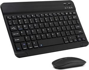 Ultra-Slim Bluetooth Keyboard and Mouse Combo Rechargeable Portable Wireless Keyboard Mouse Set for Apple iPad iPhone iOS 13 and Above Samsung Tablet Phone Smartphone Android Windows Light