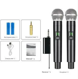 Wireless Microphone Professional UHF Recording Karaoke Handheld Channel Lithium For Stage Church Party School