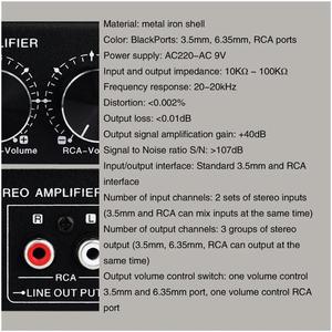 LYNEPAUAIO Front Stereo Signal Amplifier, Volume Booster, Headphones, Active Speaker Preamp Audio Amplifier