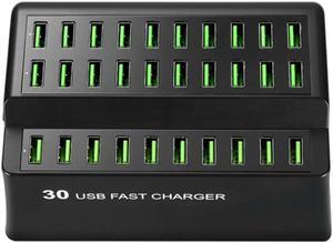 180W Multi USB Charger 30 Port USB Fast Charger Quick Charge Portatil, 30 USB Ports Quick Charge Charger Station,EU Plug