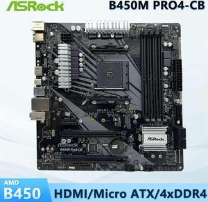 B450M Motherboard B450M PRO4-CB Socket AM4 for Ryzen 5 5600G Supports 4x DIMMs Max. 128GB DDR4 Micro ATX Form Factor