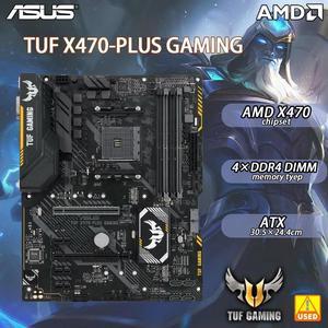 TUF GAMING Motherboard TUF X470-PLUS GAMING With AM4 Socket for Ryzen 3000 5000 Series Processors Supports 4 DDR4 Slots