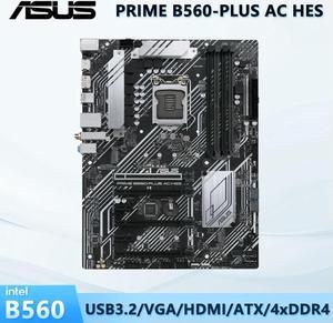 Motherboard, PRIME B560-PLUS AC HES, B560 Chipset, LGA 1200 Socket for 10th 11th Gen Core CPU, 10100F 11400F 10400F 11900F