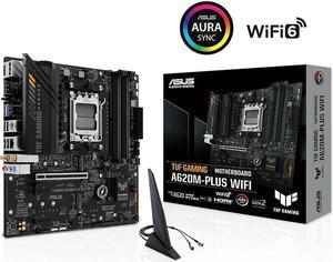 TUF Gaming A620M-PLUS WiFi AM5 Ryzen 7000  microATX Gaming Motherboard DDR5,PCIe 4.0 Wi-Fi6 2xDisplayPort HDMI 1 Type-C