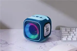 Jaspertronics TG-359 Rechargeable Bluetooth Speaker Portable Indoor/Outdoor Wireless Stereo Subwoofer with Breathing Light-Blue