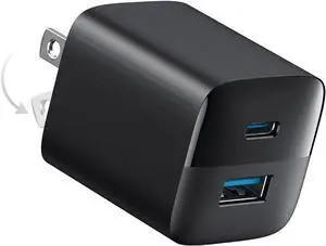Jaspertronics USB C 33W Charger, 2 Port Compact Charger with Foldable Plug for iPhone 15/15 Plus/15 Pro/15 Pro Max/14/13, Pixel, Galaxy, iPad/iPad Mini and More!