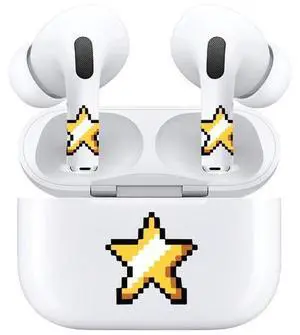 AirSkins - Decals for AirPods Pro & Pro 2, Star Design, Scratch-Resistant, Precision Fit, Wireless Charging Friendly, Easy Application, Durable Protection for Earbuds & Case