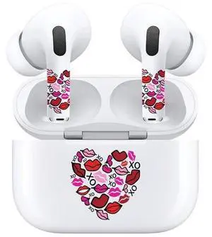 AirSkins - Decals for AirPods Pro & Pro 2, Heart Lips Design, Scratch-Resistant, Precision Fit, Wireless Charging Friendly, Easy Application, Durable Protection for Earbuds & Case