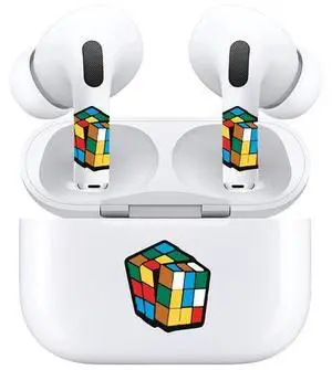 AirSkins - Decals for AirPods Pro & Pro 2, Rubix Cube Design, Scratch-Resistant, Precision Fit, Wireless Charging Friendly, Easy Application, Durable Protection for Earbuds & Case