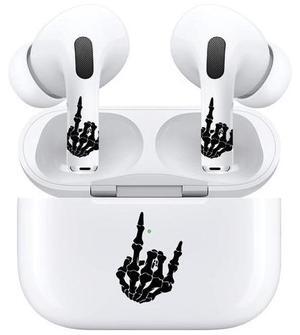 AirSkins - Decals for AirPods Pro & Pro 2, Rock On Skeleton Hand Scratch-Resistant Precision Fit Wireless Charging Friendly Easy Application Durable Protection for Earbuds & Case