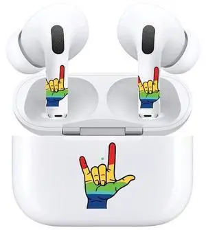 AirSkins - Decals for AirPods Pro & Pro 2, Pride Love Design, Scratch-Resistant, Precision Fit, Wireless Charging Friendly, Easy Application, Durable Protection for Earbuds & Case