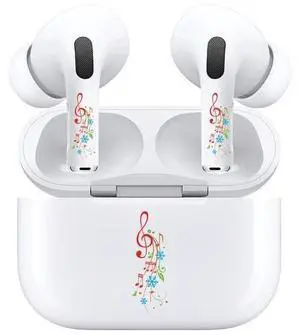 AirSkins - Decals for AirPods Pro & Pro 2, Muscial Notes Design, Scratch-Resistant, Precision Fit, Wireless Charging Friendly, Easy Application, Durable Protection for Earbuds & Case