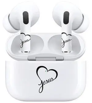 AirSkins - Decals for AirPods 4, Heart Jesus Design, Scratch-Resistant, Precision Fit, Wireless Charging Friendly, Easy Application, Durable Protection for Earbuds & Case
