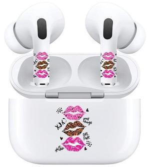 AirSkins - Decals for AirPods 3, Leopard Print Lips Design, Scratch-Resistant, Precision Fit, Wireless Charging Friendly, Easy Application, Durable Protection for Earbuds & Case