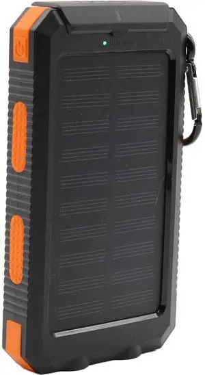 Jaspertronics Portable Solar Panel Power Bank 5V 2.0A with Built-in Compass Durable, Lightweight, WeaTher-Resistant Charger for Camping, Hiking, Travel, and Emergency Use