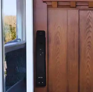 Dalton P90 Smart Lock - 3D Face & Finger Vein Recognition, Fingerprint, WiFi, PIN Code, IC Card, Key, Alexa/Google Compatible, Anti-Pry Alarm, Durable Aluminum Alloy - Black