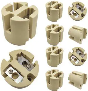 Jaspertronics GY22 GX22 Lamp Holder Ceramic Socket 10,000W 500V 20A Pulse Rated 15kV T350 High-Temp Lamp Base for Metal Halide & Hot-Restrike Lamps Durable Copper Contacts 10 Pack