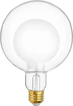 Jaspertronics G125 Decorative Dimmable Globe LED Edison Bulbs 2700K Soft White 7W (40W Eqv) 400LM Frosted Glass E26 Base CRI90 Energy-Efficient Lighting for Pendant Lights - 1 Pack