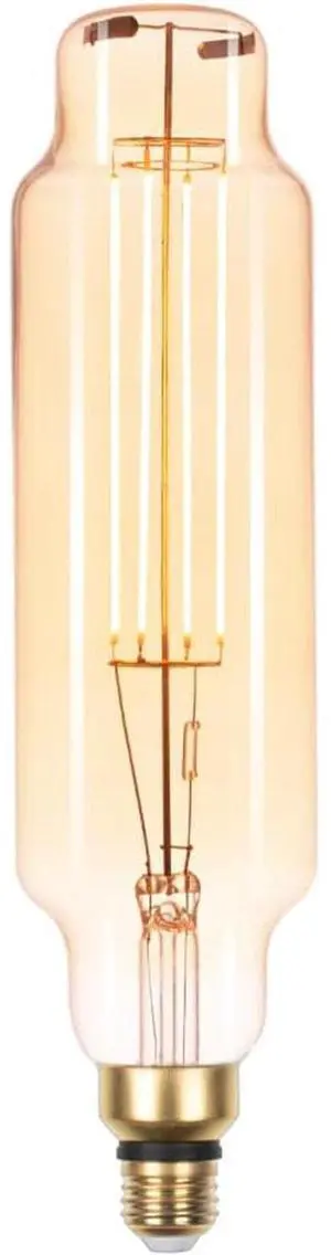 Jaspertronics Vintage Large LED Edison Bulbs 40W Equivalent, Decorative Dimmable Tube LED Bulbs with Amber Glass, 2000K Warm White, E26 Base, 7W 400LM, 82 High CRI, TT80/T24