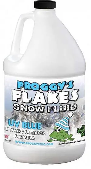 Froggy's Fog - SN-UVB - BLUE UV BLACKLIGHT REACTIVE Snow Juice Machine Fluid - Froggys Flakes - Evaporative Formula - High Density - Machine Fluid