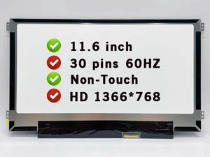 NUOLAISUN 11.6" LCD Screen Replacement N116BGE-EB2 N116BGE EB2 Display Panel HD 1366(RGB)×768 30 pin 60 Hz Non-Touch (Side Brackets)