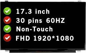 17.3" Screen Replacement Compatible with Dell INSPIRON 17 7786 2-in-1 FHD 1920x1080 30 pins 60 HZ LCD Non-Touch Display Panel (Not for 120HZ)