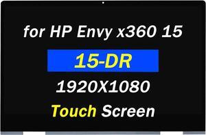 NUOLAISUN Replacement for HP Envy x360 15-dr 15m-dr 15-dr1070wm 15-dr1075cl 15-dr1679cl 15-dr1058ms 15-dr1072ms L64480-001 L53545-001 15.6" FHD 1920X1080 30 Pins LCD Touch Screen Display Assembly