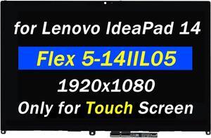 Replacement for Lenovo Ideapad Flex 5-14 5-14ARE05 5-14ITL05 5-14ALC05 5-14IIL05 LCD Display Type 81X2 81WS 81X1 82HU 5D10S39641 FHD 1920x1080 14" LCD LED Touch Screen Digitizer Assembly with Bezel