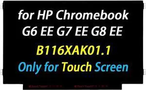 B116XAK01.1 11.6" Replacement for HP Chromebook 11 G5 EE 11A G6 EE G8 EE Touch 11 G7 EE 11MK G9 EE L92828-001 B116XAK01.2 HD 1366x768 eDP 40 Pin LCD Touch Screen Display Panel
