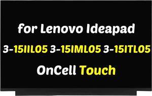 For Lenovo ideapad 3-15IIL05 Screen Replacement for ideapad 3-15IML05 LCD for 3-15ITL05 Display for 3-15ADA05 Digitizer 3-11L05 81WE 81WB 81X8 81W1 15.6" 1366X768 40 Pin Touch Screen Laptop Panel