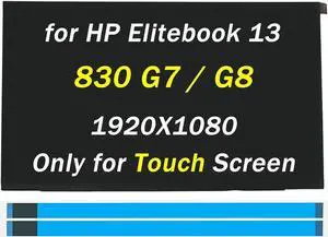 Screen Replacement 13.3" B133HAK02.4 NV133FHM-T0A for HP Elitebook 830 G7 830 G8 M08540-001 M08536-001 FHD 1920X1080 60HZ 40PIN LED LCD Laptop Panel (Only for Touch Screen)
