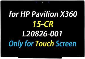 Replacement for HP Pavilion X360 15-CR Screen 15-cr0037wm Display 15-cr0053wm Digitizer 15-CR0010NR 15-CR0011NR 15-cr0091ms 15-cr0056wm 15-cr0051cl FHD 30Pin 15.6" LCD Touch Screen Assembly Bezel