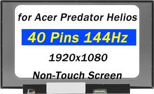 NUOLAISUN Replacement for Acer Predator Helios 300 PH315-52 PH315-53 PH315-54 PH315-53-72XD PH315-53-781 FHD 1920X1080 40 Pin 144Hz 15.6" LCD Non-Touch Screen Laptop Display Panel