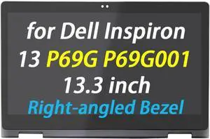 Replacement for Dell Inspiron 13 5368 i5368 5378 i5378 5379 i5379 P69G P69G001 LCD Display FHD 1920X1080 13.3" LED LCD Touch Screen + Bezel Display Digitizer Assembly (40 Pins Connector)