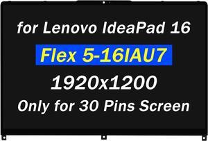 NUOLAISUN Screen Replacement 16" for Lenovo IdeaPad Flex 5i 5-16ALC7 5-16IAU7 5-16ABR8 82R8 82RA 82Y1 5D10S39794 1920x1200 30 Pins LCD Display Touch Screen Assembly (Only for 1920x1200)