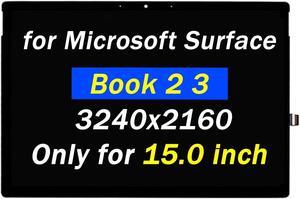 Replacement for Microsoft Surface Book 2 LCD Screen for Surface Book 3 Display 1792 Digitizer 1793 1813 (2017) 3240X2160 LCD Touch Screen Laptop Assembly (Only for 15 inch Screen)