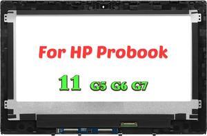 For HP ProBook x360 11 G5 EE Screen Replacement for ProBook 11 G6 EE LCD for ProBook 11 G7 EE Display for ProBook x360 11 G8 EE Digitizer for L83960-001 1366X768 Touch Screen Assenbly with Frame