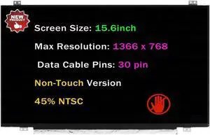 15.6" LCD Non-Touch Screen Replacement B156XTN03.1 B156XTN03.5 B156XTN07.0 HW0A LP156WHU-TPA1 TPB1 TPD1 N156BGA-EA2 EB2 N156BGE-EA1 EA2 EB1 EB2 NT156WHM-N32 N42 HD 1366x768 30 Pin