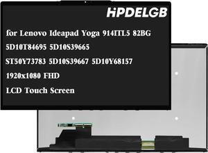 NUOLAISUN Replacement for Lenovo Ideapad Yoga 9i 14 9-14ITL5 9i-14ITL5 82BG 5D10T84695 5D10S39665 ST50Y73783 5D10S39667 5D10Y68157 1920x1080 FHD LCD Touch Screen Display Assembly