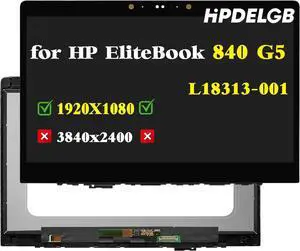 NUOLAISUN Replacement for HP EliteBook 840 G5 L18313-001 LCD Touch Screen Digitizer Assembly Replacement 1920x1080 30pin LCD Display