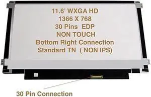 NUOLAISUN Screen Replacement for Lenovo N21 N22 N23 80S6 80SF Series 11.6" LED LCD 1366*768 eDP 30PIN Matte Non-touch
