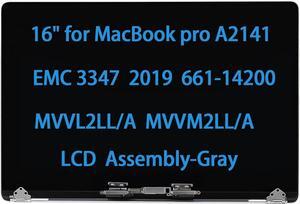 NUOLAISUN 16.0" New Screen Replacement for MacBook Pro Retina A2141 2019 EMC 3347 661-14200 LCD Screen Retina Display Full Assembly (Space Grey)